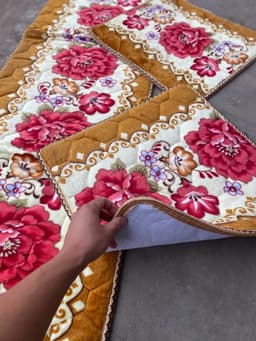 Thảm ghế xa lông , thảm ghế vải cao cấp một dài hai ngắn 1m68 x 54cm 9