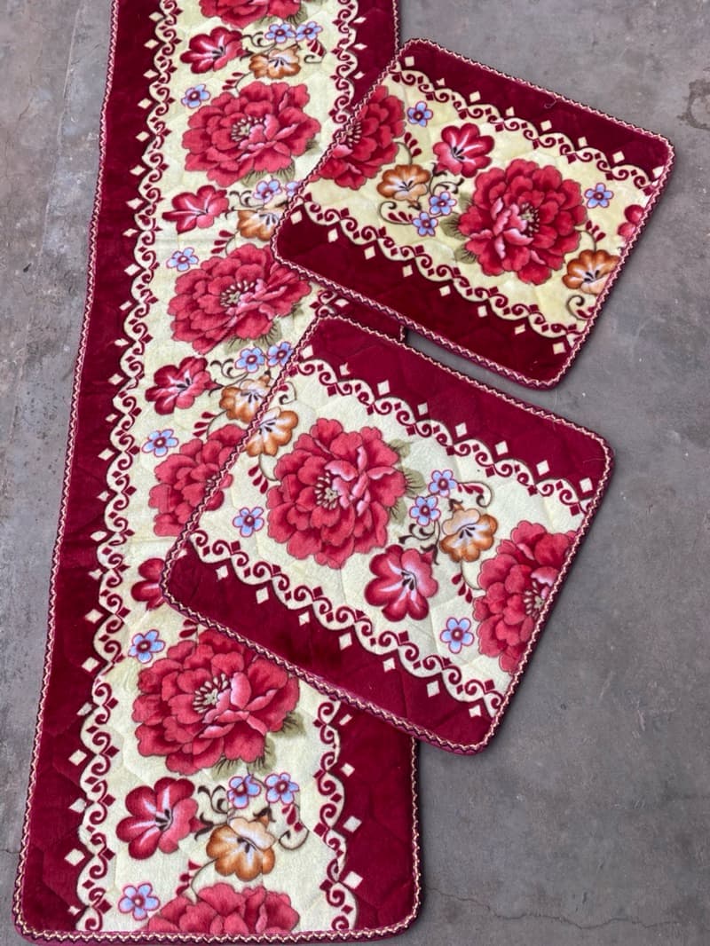Thảm ghế xa lông , thảm ghế vải cao cấp một dài hai ngắn 1m68 x 54cm