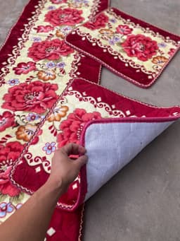 Thảm ghế xa lông , thảm ghế vải cao cấp một dài hai ngắn 1m68 x 54cm 2