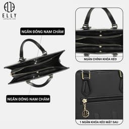 [Tặng hộp 20.10] Túi xách nữ da thật ELLY ET168 túi xách tay đeo vai đeo chéo cao cấp chính hãng 6