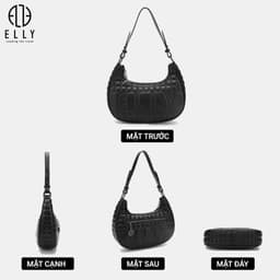 [Tặng hộp 20.10] Túi xách nữ da thật ELLY ET176 túi xách tay đeo vai cao cấp chính hãng 5