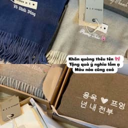 (THÊU TÊN) Khăn Len Dạ Cao Cấp Thêu Tên Theo Yêu Cầu Khăn Choàng Cổ Quà Tặng Bạn Trai Bạn Gái Valentine 65*200cm 4