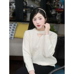 Áo len nữ Evalover Thiết Kế Cổ Choker Đính Ngọc Phối Tơi Kim Tuyến Chất len ép dày, kiểu dáng freesize M629 8