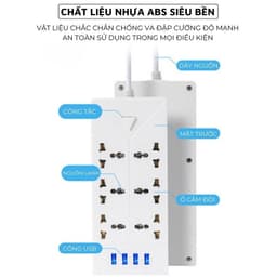 Ổ cắm điện đa năng thông minh tích hợp cổng usb thích hợp mọi thiết bị điện dây dài 2.8m 4