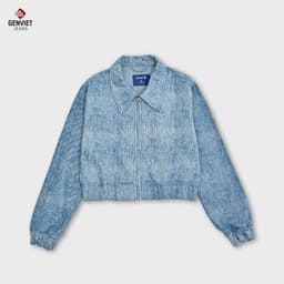 Áo Khoác Nữ GENVIET JEANS Vải Denim 1 Lớp Dáng Croptop Trẻ Trung, Hiện 8750 2