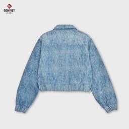 Áo Khoác Nữ GENVIET JEANS Vải Denim 1 Lớp Dáng Croptop Trẻ Trung, Hiện 8750 6