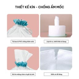 Khăn mặt khô Gumi, khăn lau đa năng dùng một lần lau khô, lau ướt 2