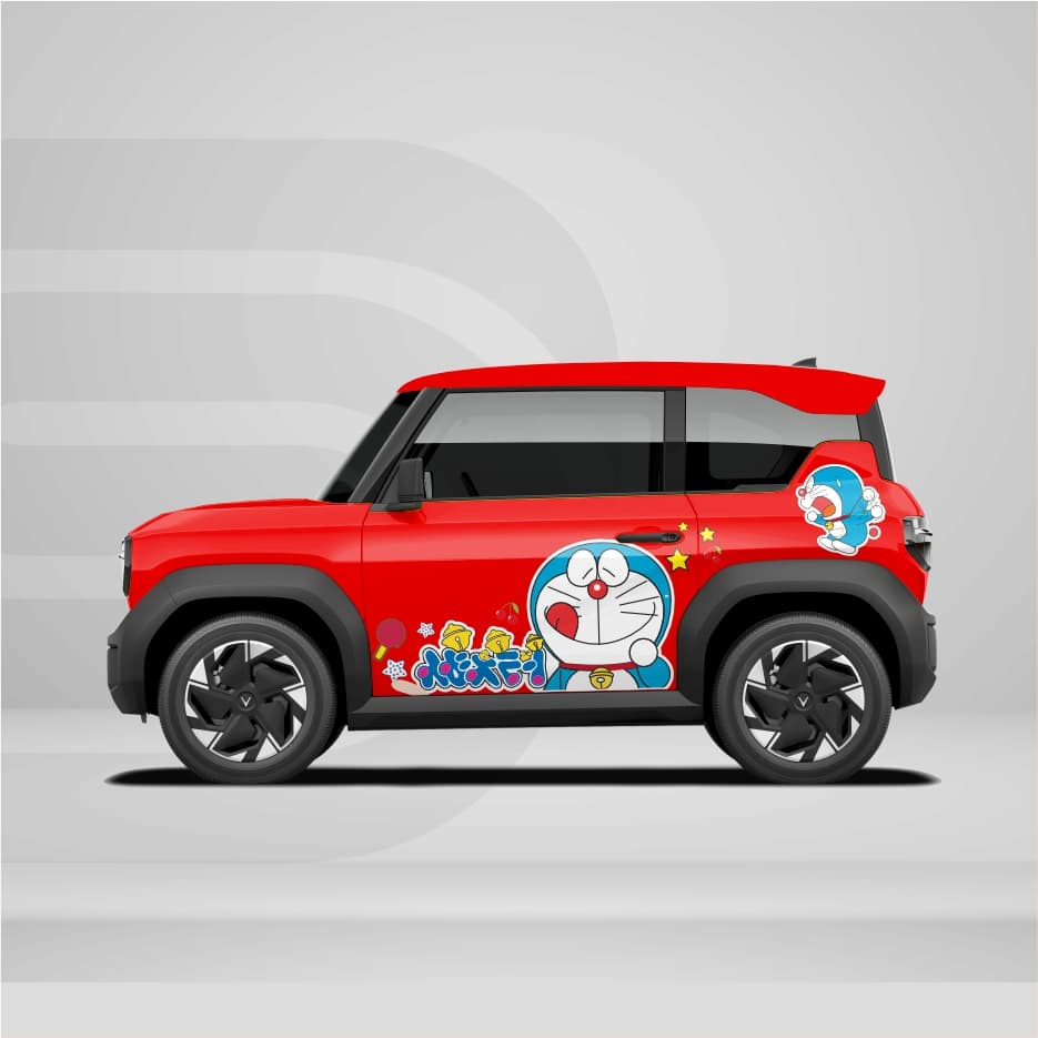 [HỎA TỐC] Sticker Tem Dán Decal Xe VF3 Mẫu Doremon Xanh  In Hình Theo Yêu Cầu IB Shop Temxe.Net