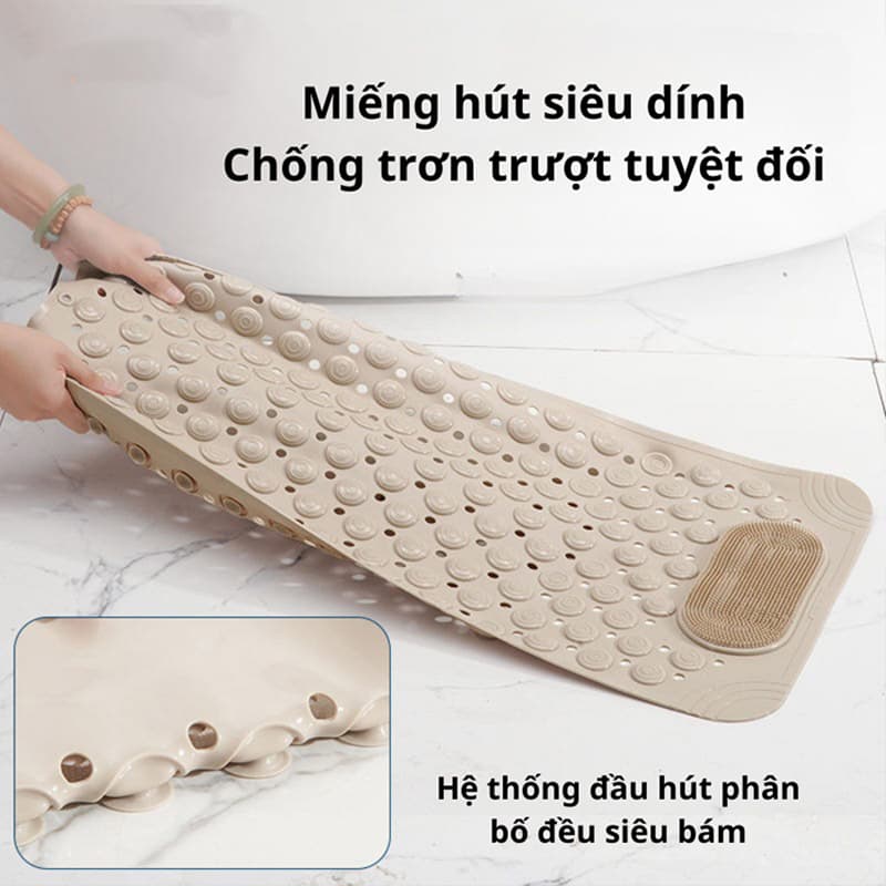 Thảm nhà tắm chống trượt massage chân chất liệu TPE siêu bền cao cấp, trơn cho nhà tắm thảm