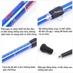 Gậy Leo Núi Hợp Kim Nhôm Siêu Nhẹ - Gậy Gấp Gọn Tiện Lợi Cho Dã Ngoại, Phượt, Đi Bộ Đường Dài 4