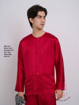 Bộ bà ba phi bóng đỏ đô - Có bộ bà ba Bigsize- may sỉ bà ba toàn quốc - May bộ bà ba theo yêu cầu 3