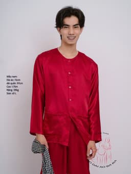 Bộ bà ba phi bóng đỏ đô - Có bộ bà ba Bigsize- may sỉ bà ba toàn quốc - May bộ bà ba theo yêu cầu 2