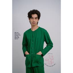 Bộ áo bà ba nam kate xanh lá cây truyền thống - Có bộ bà ba Bigsize- may sỉ bà ba toàn quốc - May bộ bà ba theo yêu cầu 3