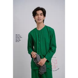Bộ áo bà ba nam kate xanh lá cây truyền thống - Có bộ bà ba Bigsize- may sỉ bà ba toàn quốc - May bộ bà ba theo yêu cầu 4