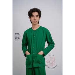 Bộ áo bà ba nam kate xanh lá cây truyền thống - Có bộ bà ba Bigsize- may sỉ bà ba toàn quốc - May bộ bà ba theo yêu cầu 2