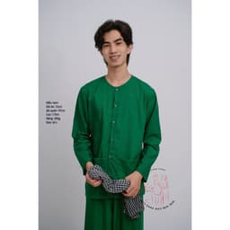 Bộ áo bà ba nam kate xanh lá cây truyền thống - Có bộ bà ba Bigsize- may sỉ bà ba toàn quốc - May bộ bà ba theo yêu cầu 5