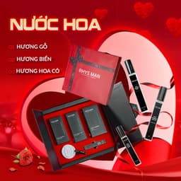 Quà tặng Valentine - Sữa tắm gội 3in1 350ml & Dung dịch vệ sinh 120ml & Sữa rửa mặt 100ml & Nước hoa nam 10ml Rhys Man 7