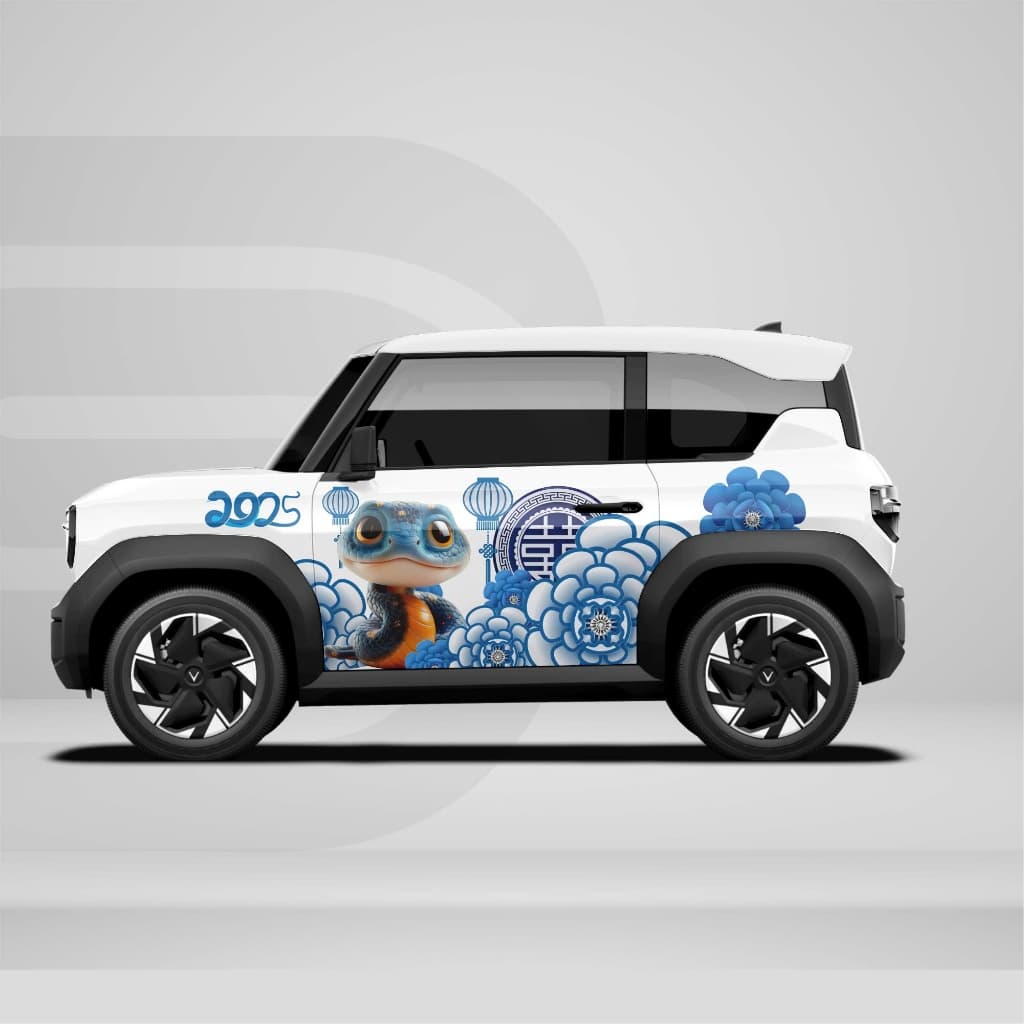 [HỎA TỐC] Sticker Tem Dán Decal Xe VF3 Mẫu Rắn Ất Tỵ In Hình Theo Yêu Cầu IB Shop Temxe.Net