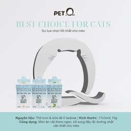 Súp thưởng cho mèo PetQ, Súp thưởng sữa dê cao cấp, Vitamin, Dầu cá, Cỏ mèo, Ngon miệng, Dinh dưỡng, Mọi tuổi mèo, 15g 8
