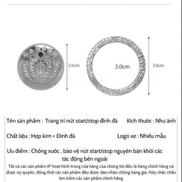 Đính đá Nút Start/Stop cho các hãng xe ô tô - Đính đá Sang trọng ô tô -Trang trí nút khởi động 4