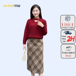 Áo len nữ Evalover Thiết Kế Cổ Choker Đính Ngọc Phối Tơi Kim Tuyến Chất len ép dày, kiểu dáng freesize M629 4