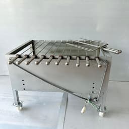 [ TOP XU HƯỚNG ] Máy nướng thịt, chả, gà, vịt quay tự động 10 xiên THÉP KHÔNG QUẠT - Tặng 10 xiên đơn và 2 xiên 3 inox . 1