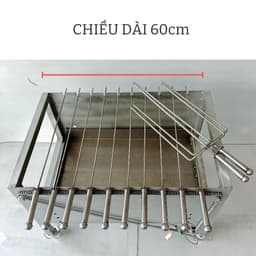 [ TOP XU HƯỚNG ] Máy nướng thịt, chả, gà, vịt quay tự động 10 xiên THÉP KHÔNG QUẠT - Tặng 10 xiên đơn và 2 xiên 3 inox . 2
