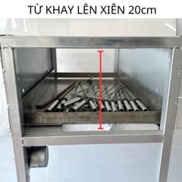 Máy nướng thịt, chả, gà vịt quay tự động 10 xiên THÉP - Có Quạt Thổi - Tặng kèm 2 xiên 3 và 10 xiên đơn INOX 5