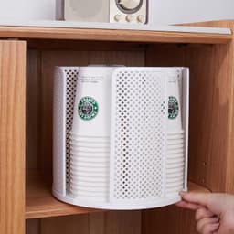 Kệ Để Cốc, Ly Nhựa, Đựng Trà Sữa Xoay Tròn 360 Độ Đa Năng Nhựa ABS Cao Cấp 7