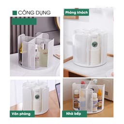Kệ Để Cốc, Ly Nhựa, Đựng Trà Sữa Xoay Tròn 360 Độ Đa Năng Nhựa ABS Cao Cấp 2