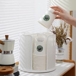 Kệ Để Cốc, Ly Nhựa, Đựng Trà Sữa Xoay Tròn 360 Độ Đa Năng Nhựa ABS Cao Cấp 5