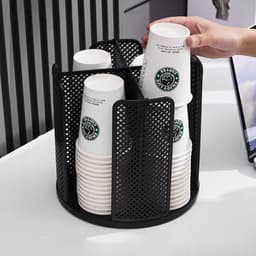 Kệ Để Cốc, Ly Nhựa, Đựng Trà Sữa Xoay Tròn 360 Độ Đa Năng Nhựa ABS Cao Cấp 1