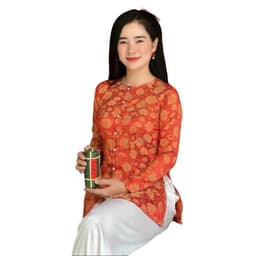(BÀ BA GẤM cổ tròn QUẦN VÀ ÁO BÁN RIÊNG) Trang phục truyền thống, mẫu nữ vải gấm - MAY SỈ BÀ BA THEO YÊU CẦU 9