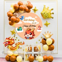 Set bóng trang trí sinh nhật tuổi rồng đủ màu, nhiều mẫu cho bé trai và bé gái 1 tuổi (tổng hợp mẫu rồng) 4