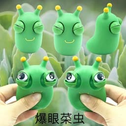 Đồ chơi giảm stress bóp mắt lòi, nắn bóp đàn hồi giảm căng thẳng hình chú rồng/ sâu xanh đáng yêu 3