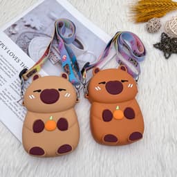 Túi tỏi xách silicon popit đeo chéo hình chuột lang nước capybara thời trang đựng bao bì lì xì popit 2
