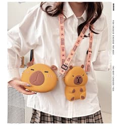 [Lớn, vừa điện thoại] Túi xách silicon đeo chéo chuột lang nước Capybara đựng lì xì thời trang 8