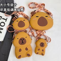 [Lớn, vừa điện thoại] Túi xách silicon đeo chéo chuột lang nước Capybara đựng lì xì thời trang 9