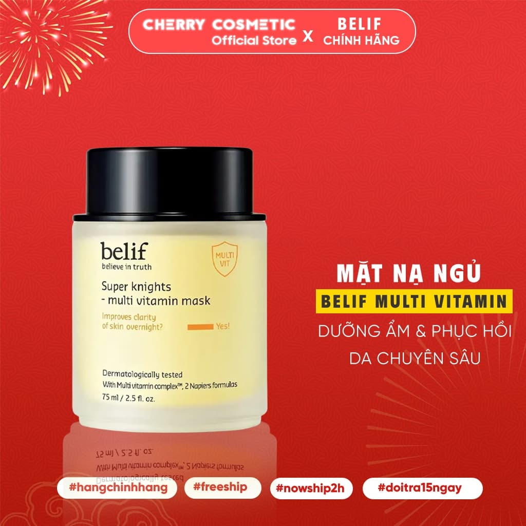 Mặt Nạ Ngủ Sáng Da, Làm Dịu, Chống Lão Hóa Belif Super Knight Multi Vitamin Mask | Skin Lab