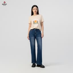 [ẨN] Quần jean ống loe nữ GENVIET JEANS vải denim co giãn nhẹ basic dễ phối đồ đi học đi là 8533 3