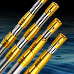 Sào Đầu Vàng Inox Sào rút treo lồng 3m-4m-5m-6m Inox 304 kèm đầu sào - Tặng đầu sào và Túi bổi 1