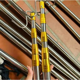 Sào Đầu Vàng Inox Sào rút treo lồng 3m-4m-5m-6m Inox 304 kèm đầu sào - Tặng đầu sào và Túi bổi 4