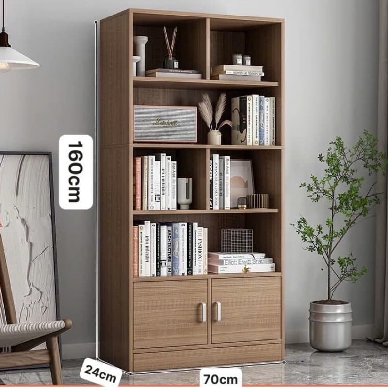 Tủ sách gỗ đa năng,tủ gỗ chữ U để đồ nhiều tầng, giá sách đứng trưng bày trang trí gỗ MDF có ngăn chống mối mọt