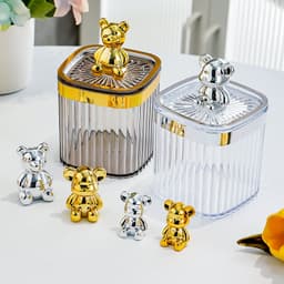 Hộp đựng bánh kẹo tết, tăm bông, hộp MIKA bông tẩy trang tăm xỉa răng trang sức vuông trong suốt 9