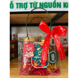 [Size Lớn] Combo 5 Túi Hộp Mica Trong Suốt Kèm Quai Nhựa Dùng Đựng Quà Tặng, Hoa Quả, Bánh Kẹo Tặng Biếu Dịp Lễ 1