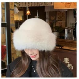 Mũ Nón lông mềm phong cách, mũ beret phủ lông Tuyết - Mũ Len Cho Nữ Phụ kiên chụp hình siêu xinh, nhatle.shopsi 1