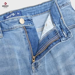 Quần jean nam dáng col đứng GENVIET JEANS vải denim bền đẹp thanh lịch basic dễ phối đồ 8758 6