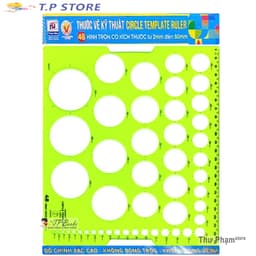 Thước Vẽ Kỹ Thuật 48 Hình Tròn Kích Thước Từ 2mm - 5mm ( Loại Cứng ) 1
