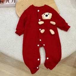 Bodysuit dài tay vải len cho bé trai bé gái sơ sinh mặc mùa thu đông Áo liền quần trẻ sơ sinh SLT170 5