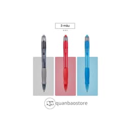 ( Hộp 12 cây)Bút gel bấm Deli S08 0.5mm thiết kế thon gọn trẻ trung, mực xanh- đen. 4